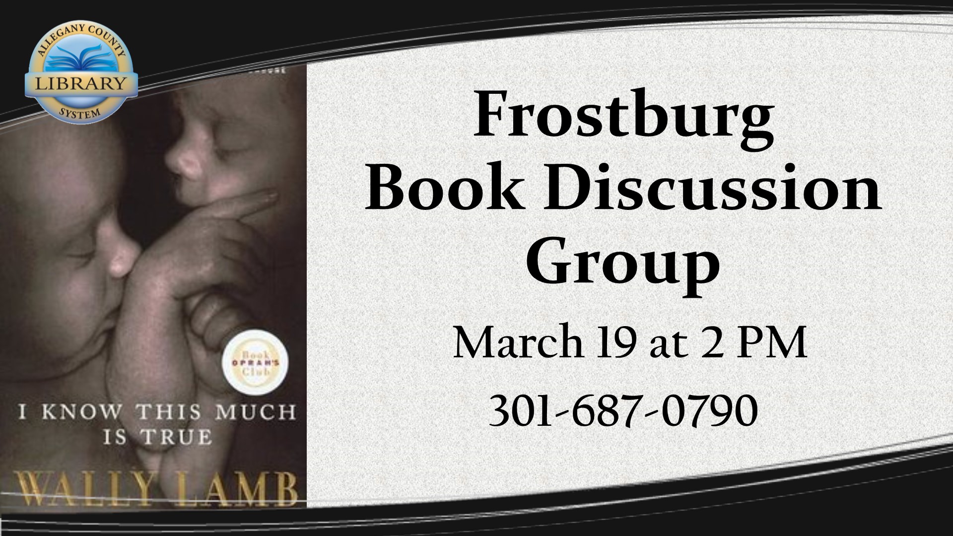 Frostburg Book Discussion Flyer 