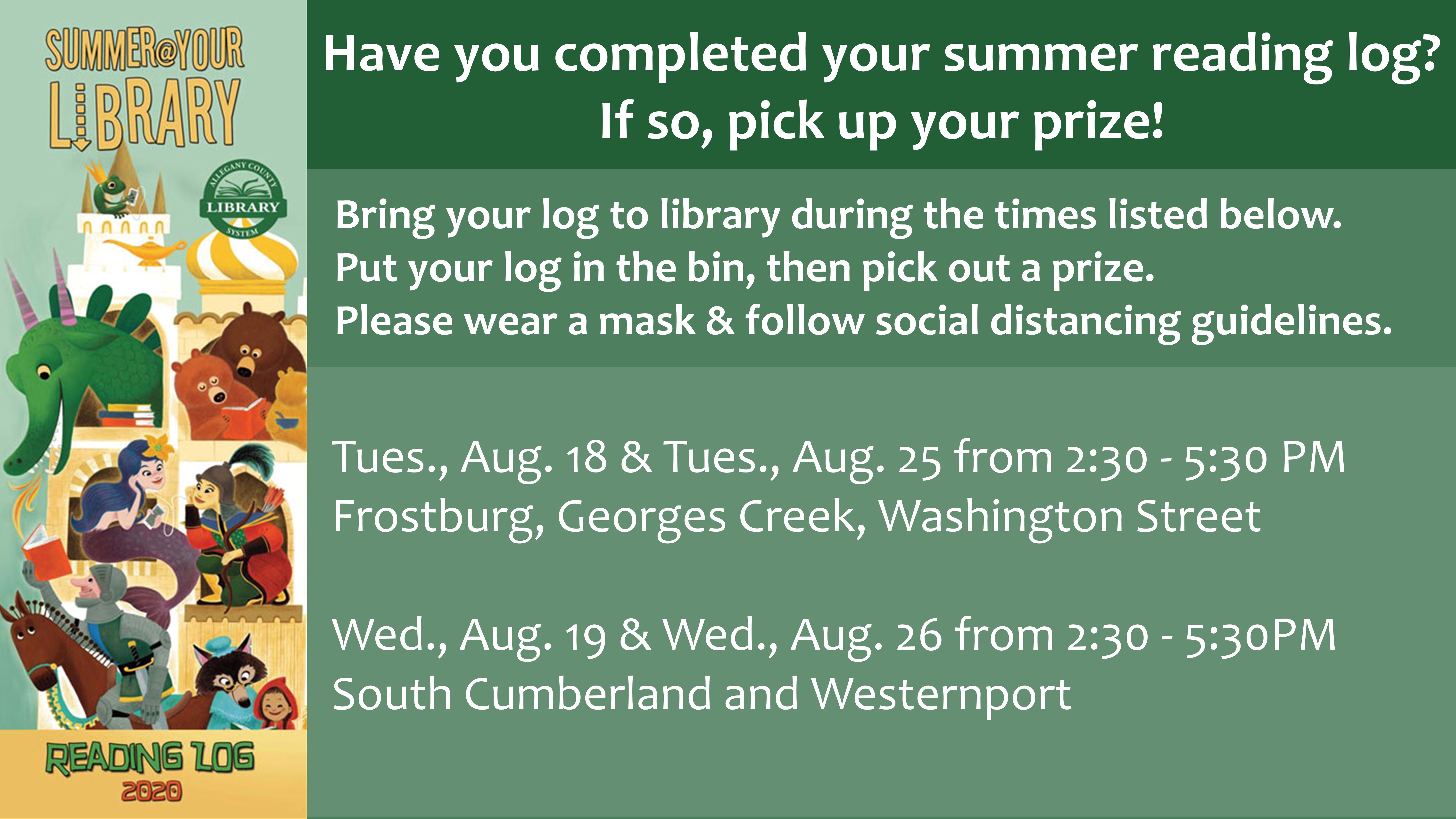 Summer Reading Prize Giveaway Schedule