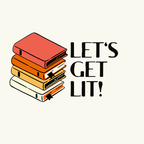 Let's Get Lit logo, a stack of four books with the words "Let's Get Lit" beside them.