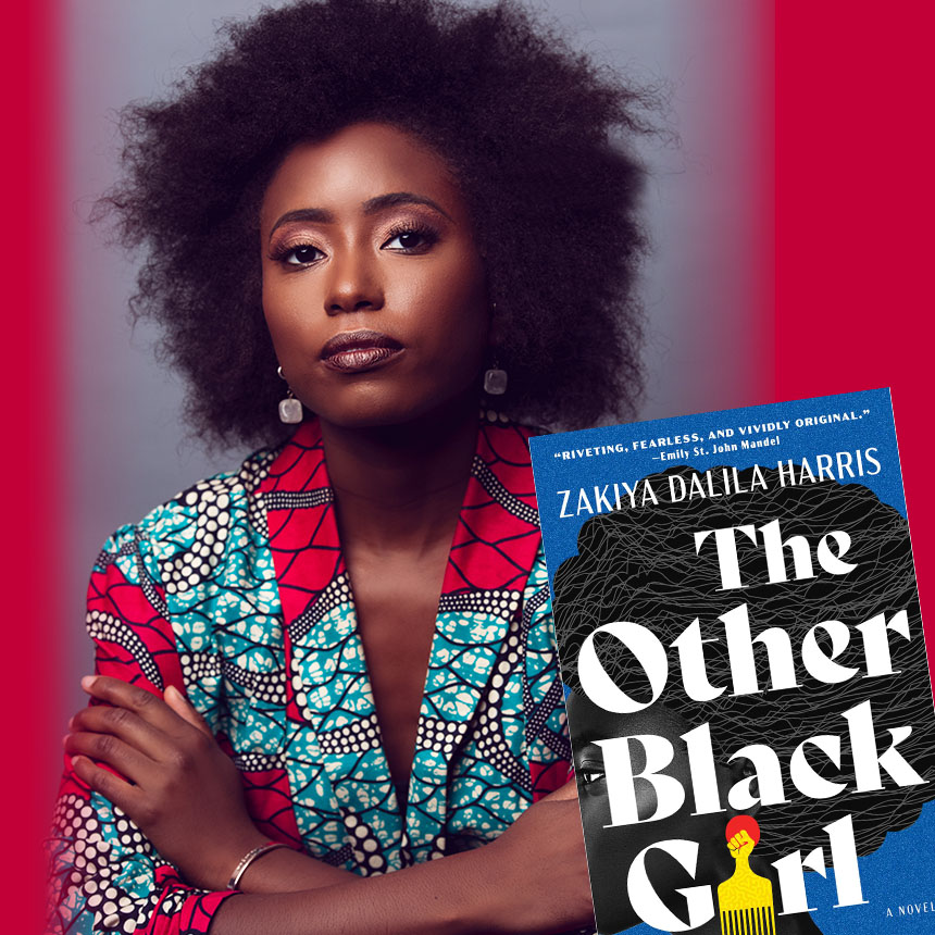 The Other Back Girl book cover and photo of the author.  Zakiya Harris