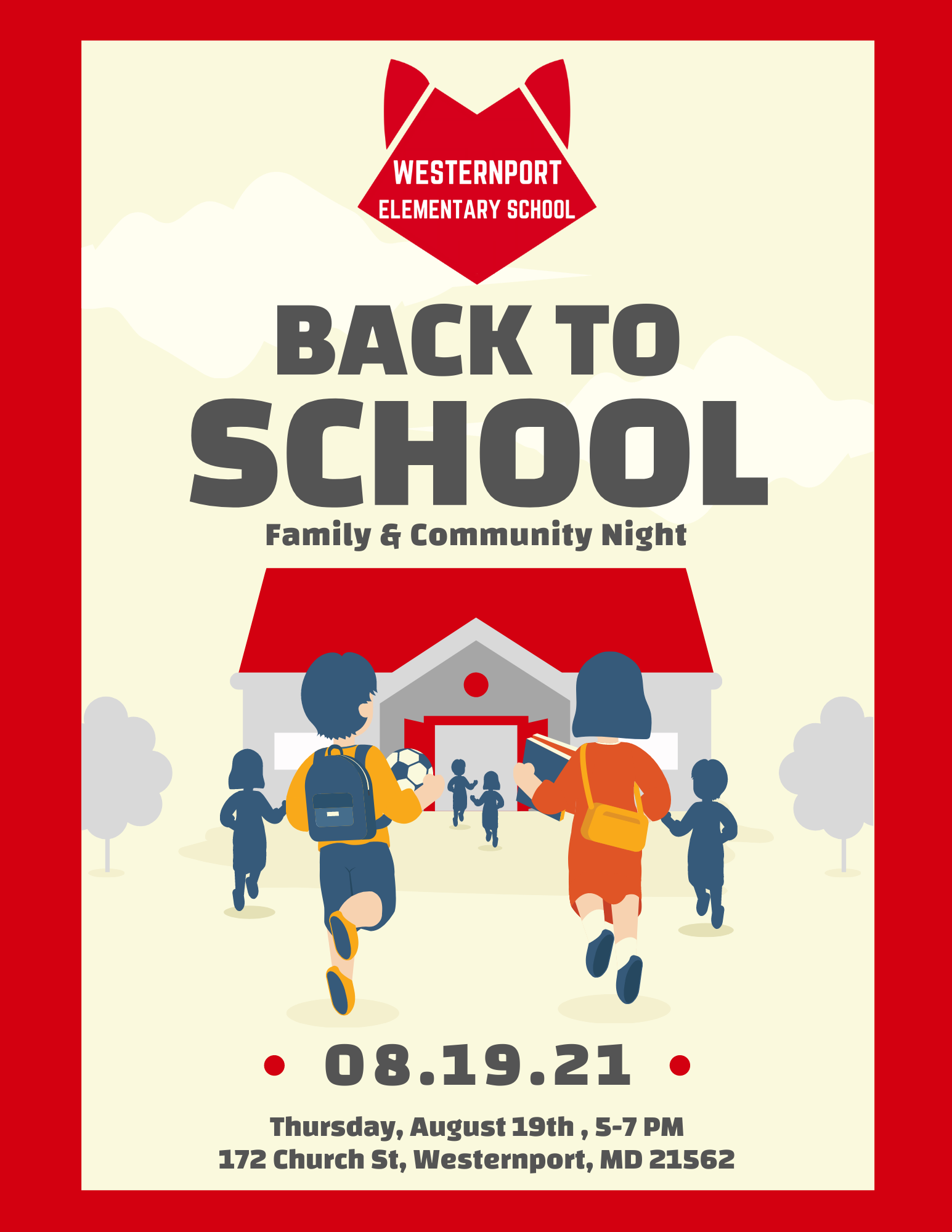 Westernport Elementary Back to School Event flyer