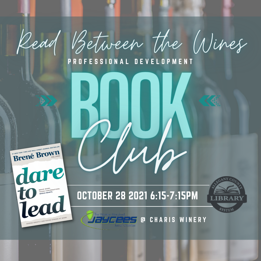 Read between the Wines book discussion image with Dare to Lead book cover