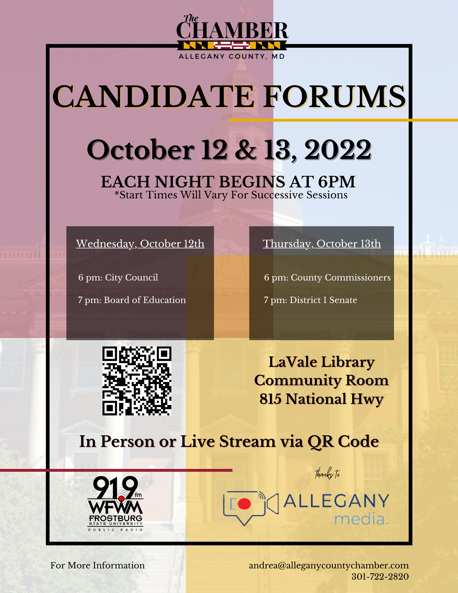 Chamber of Commerce Candidate Forum Flyer