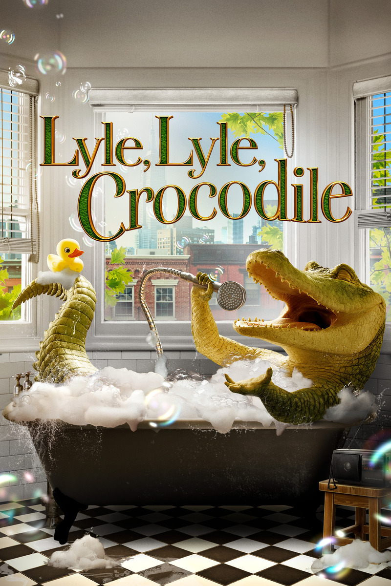 animated crocodile in a sudsy bathtub