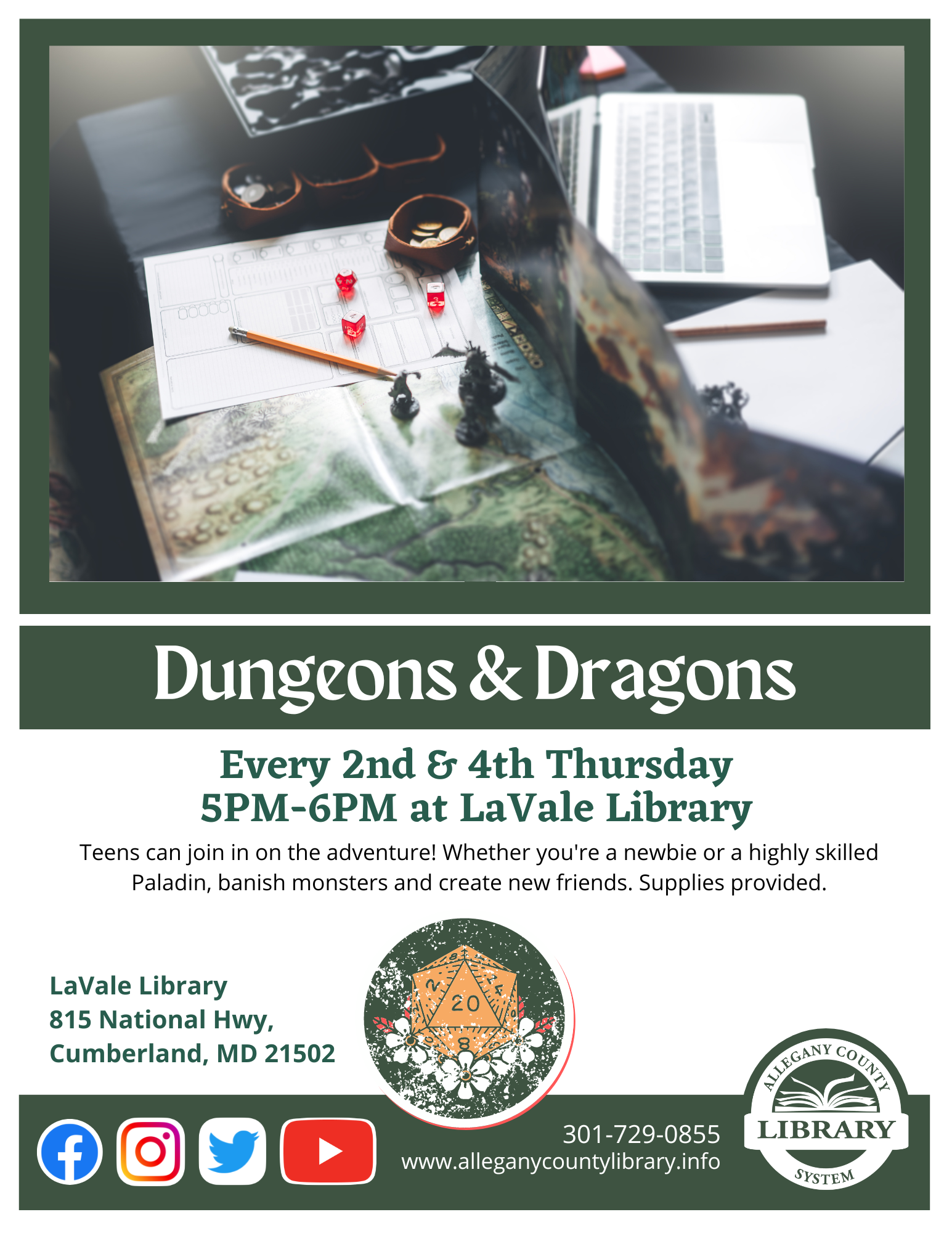 dungeons and dragons teen event details