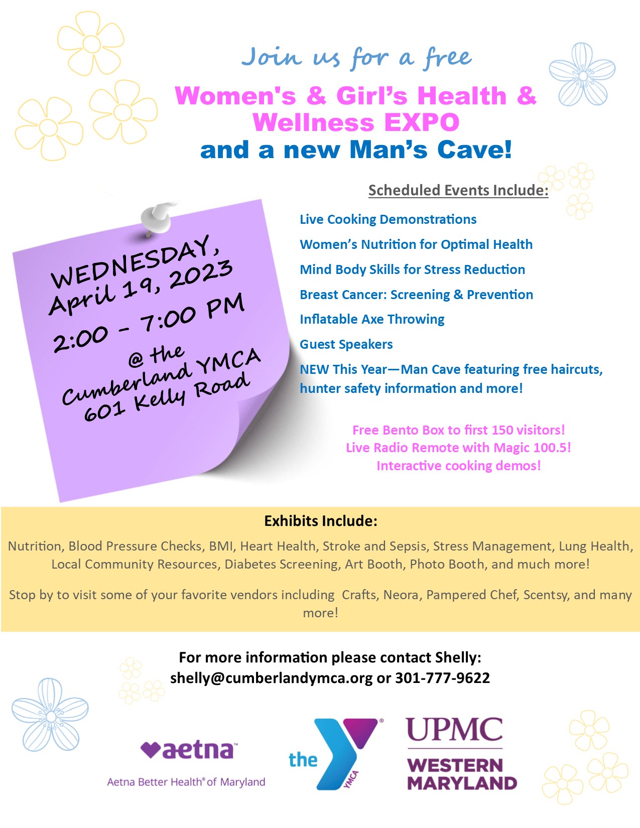 Women's Wellness Expo: Wednesday April 19 from 2-7 PM at the Cumberland (Riverside YMCA)