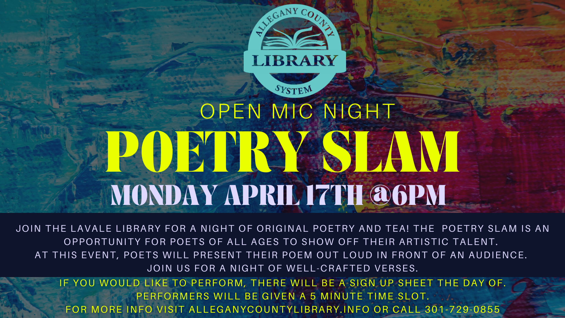Poetry Slam graphic (information listed under event details) 