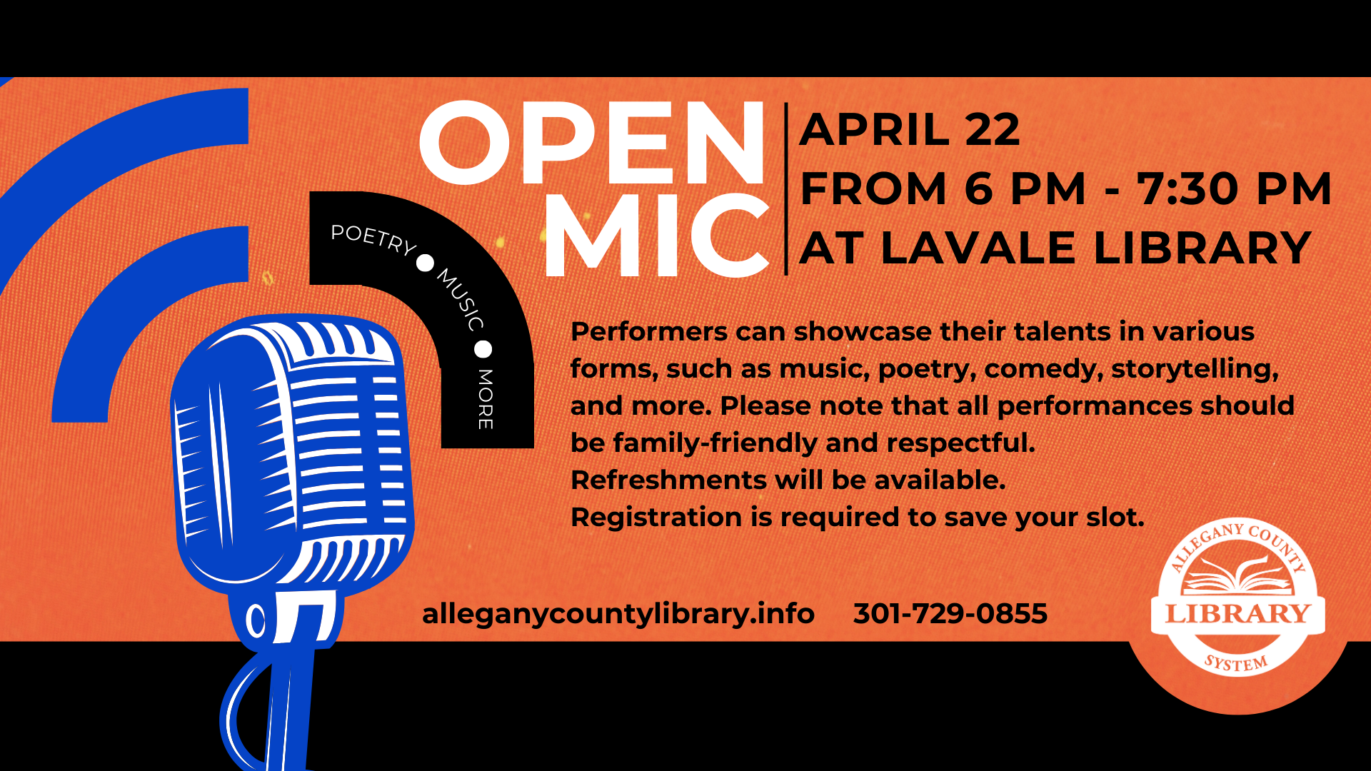 Open Mic Night At LaVale April 22 at 6 PM