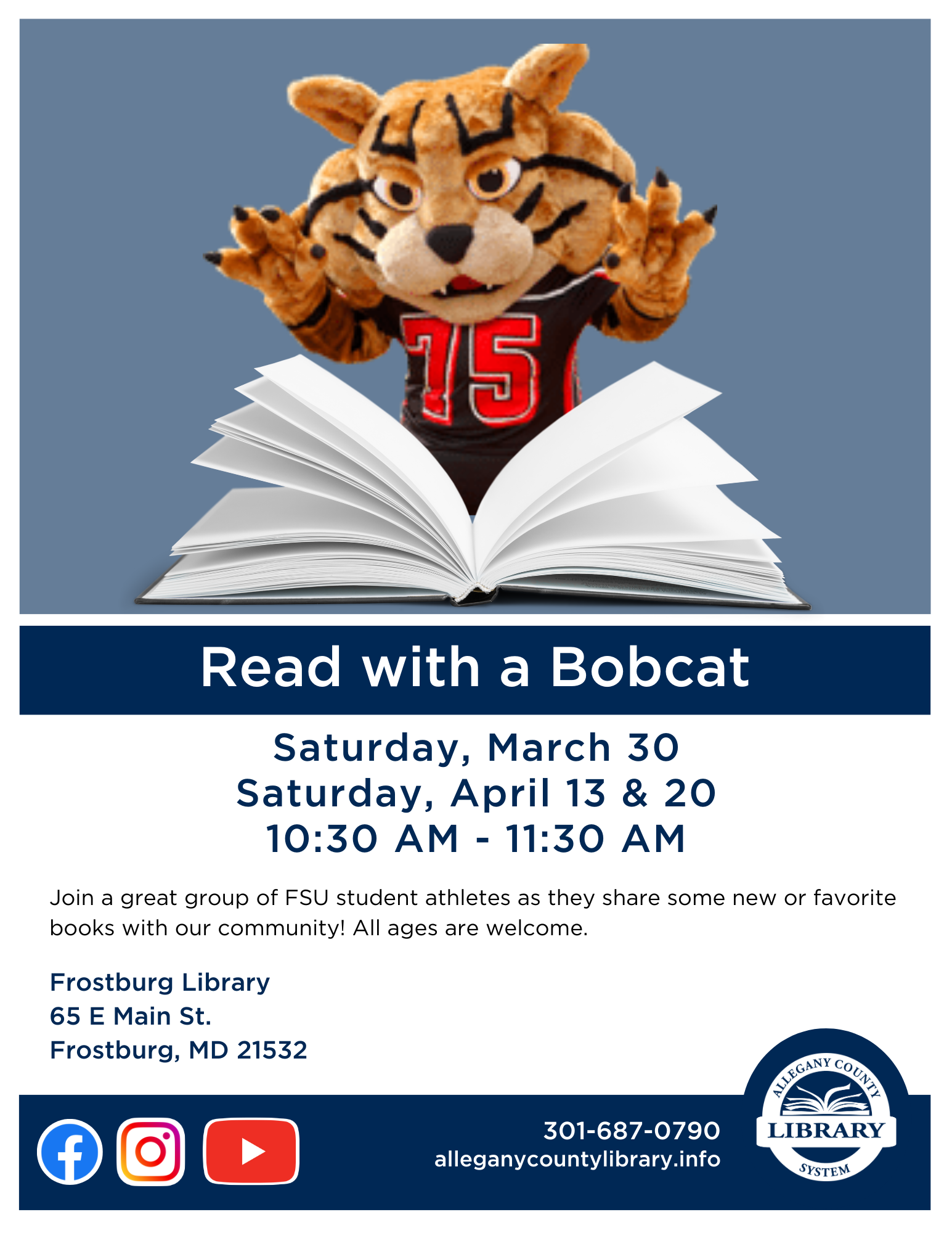 upcoming dates for read with a bobcat