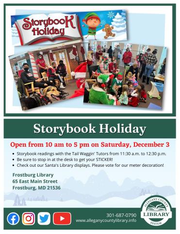 storybook holiday tail waggin' tutors graphic