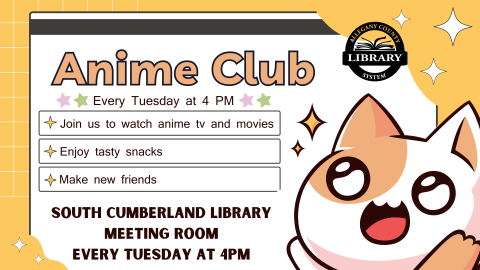 Anime Club - Every Tuesday at 4 - Flyer