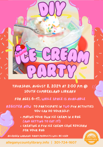 DIY Ice Cream Party! Create Iie cream in a bag, and a fun ice cream cone keychain too!