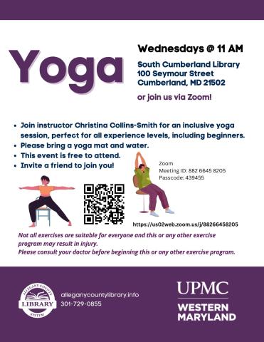 South Cumberland Yoga flyer