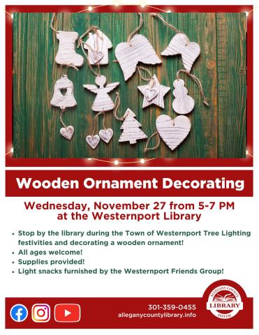 Wooden Ornament Decorating flyer