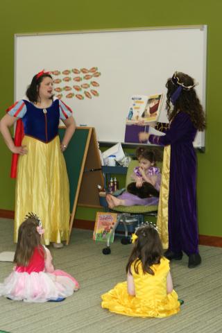 Princess Story Time at LaVale Library.  Little ones enjoy a story read by library staff.