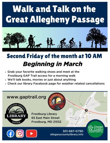 Walk and Talk on the GAP Trail flyer