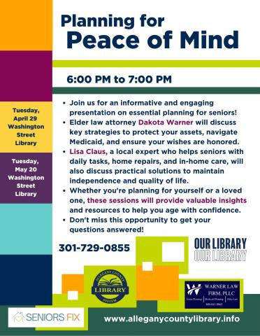 Planning for Peace of Mind flyer