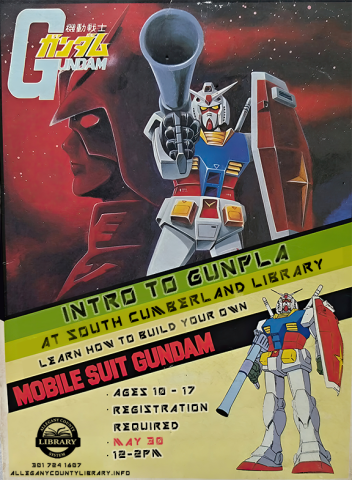 Intro to Gunpla - May 30 at South Cumberland Library flyer