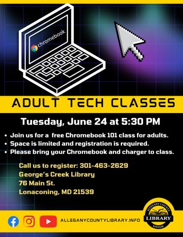 Graphic for Adult Tech Classes given 6-24-2025