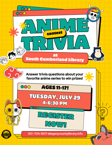 Anime Trivia Contest at South Cumberland Flyer 