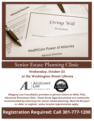 Senior Estate Planning Clinic flyer