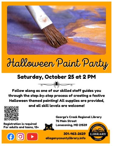 Flyer for Halloween Paint Party