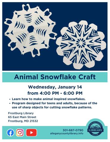 Animal Snowflake Craft Flyer