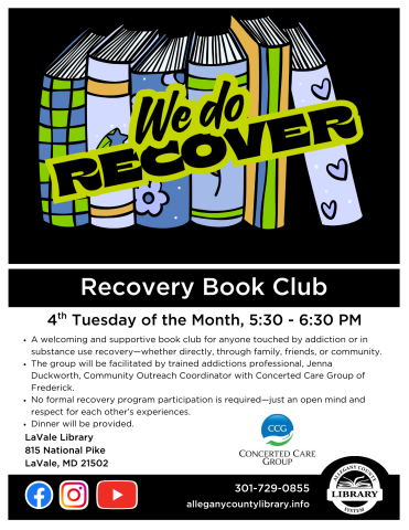 Recovery Book Club at LaVale Library with Concerted Care Group
