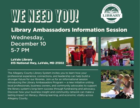 Ambassador Info Session flyer