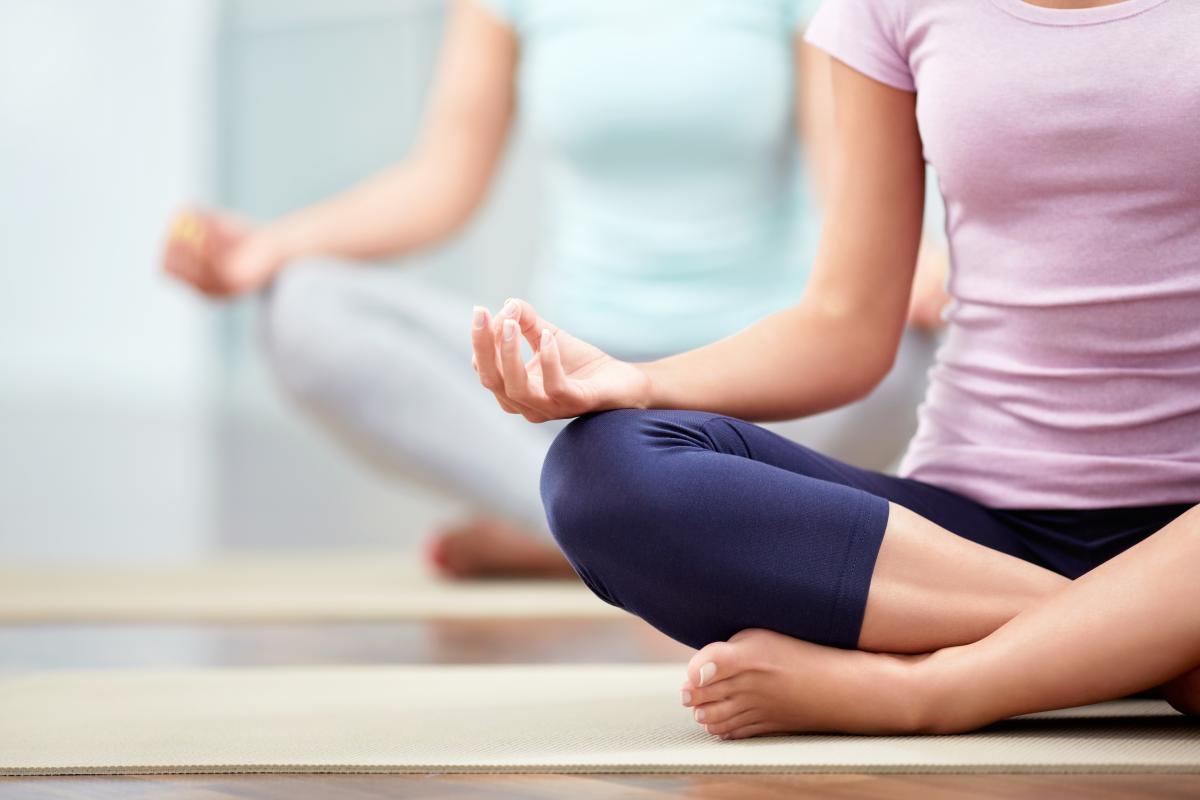 Two women in yoga pose