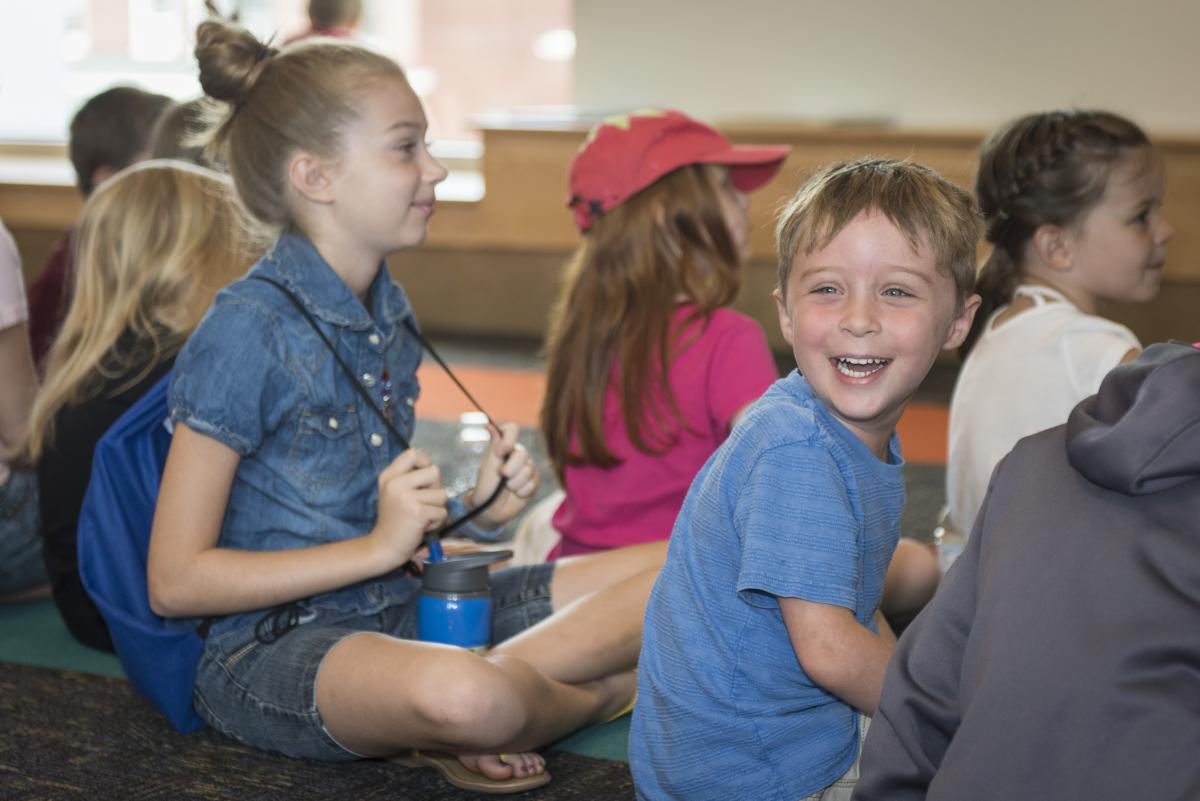 Children sitting on floor