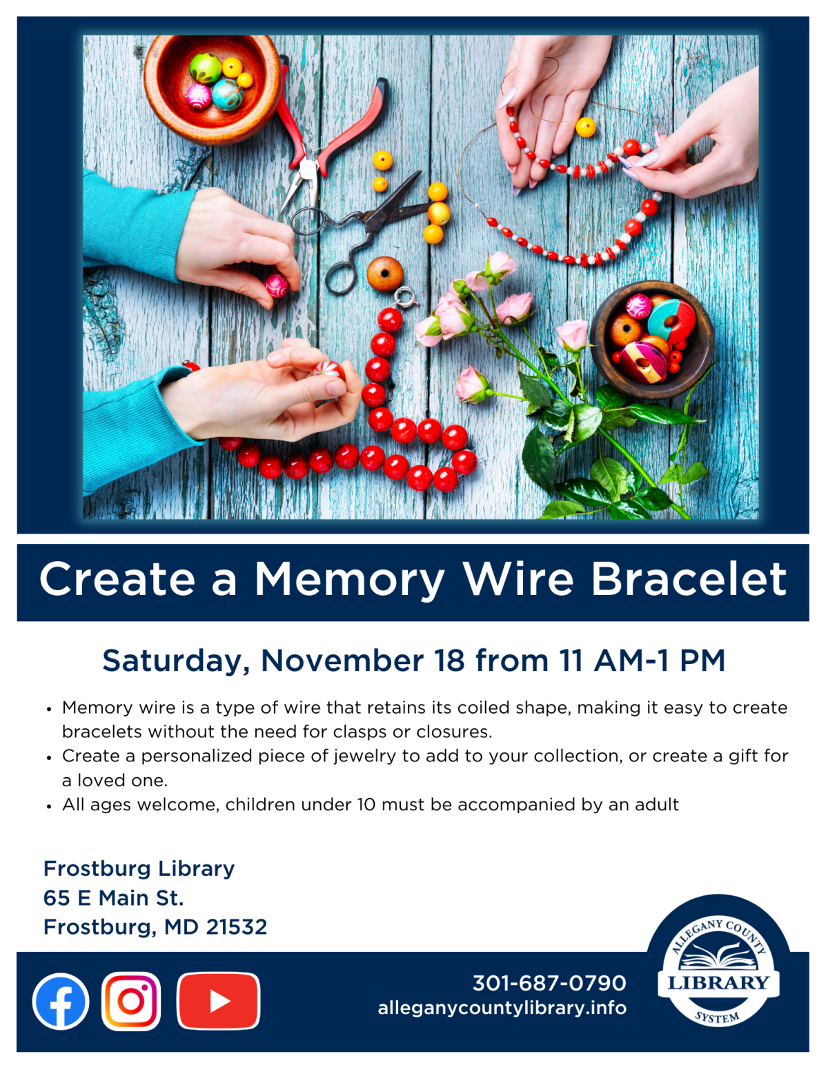 Frostburg Memory Wire Bracelet Craft. Read description for more information