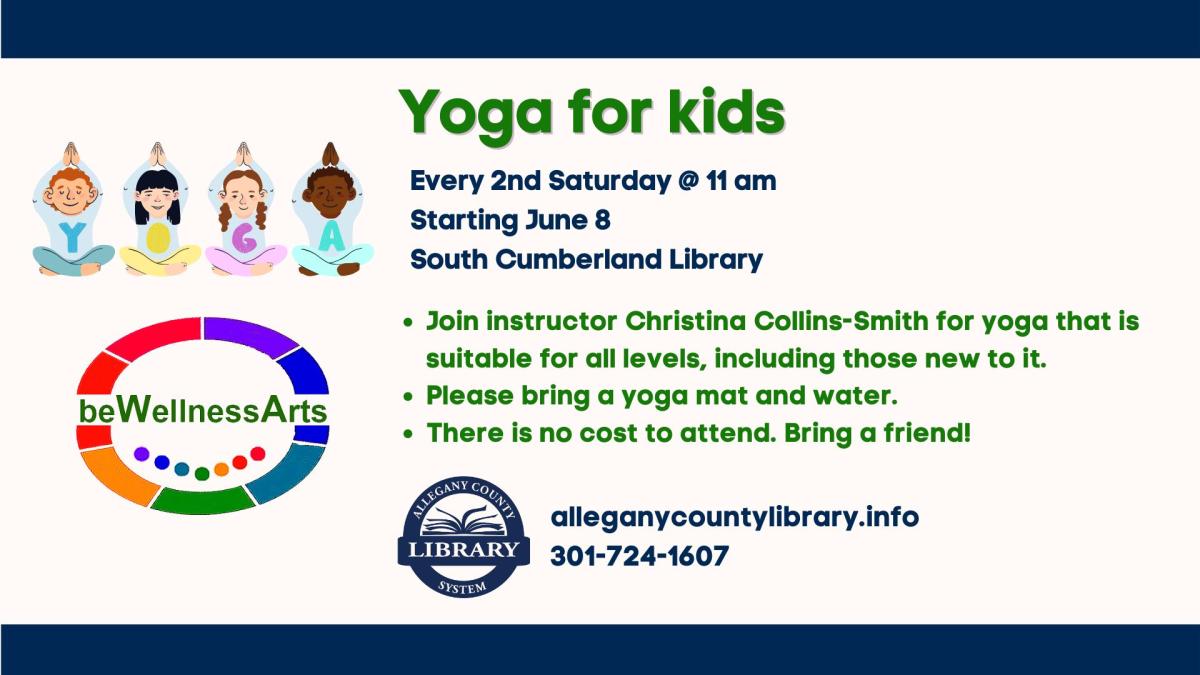 Yoga for Kids at South Cumberland Library - Every 1st Saturday of the month June-August 2024