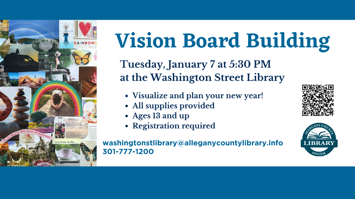 Vision Board Building at the Washington Street Library graphic