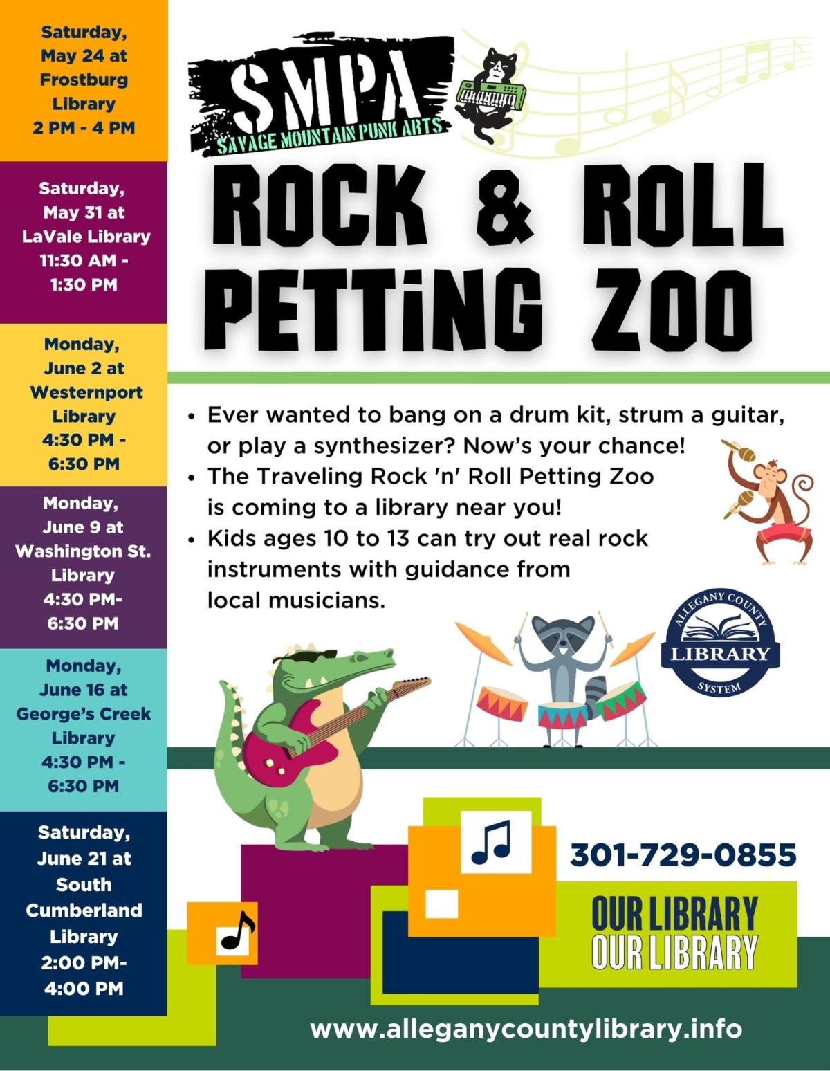Rock and Roll petting zoo flyer
