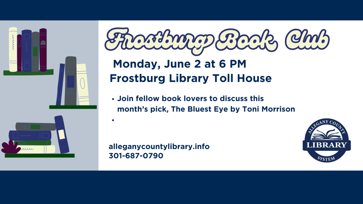 blue books and retro font, book club pick is the bluest eye by toni morrison