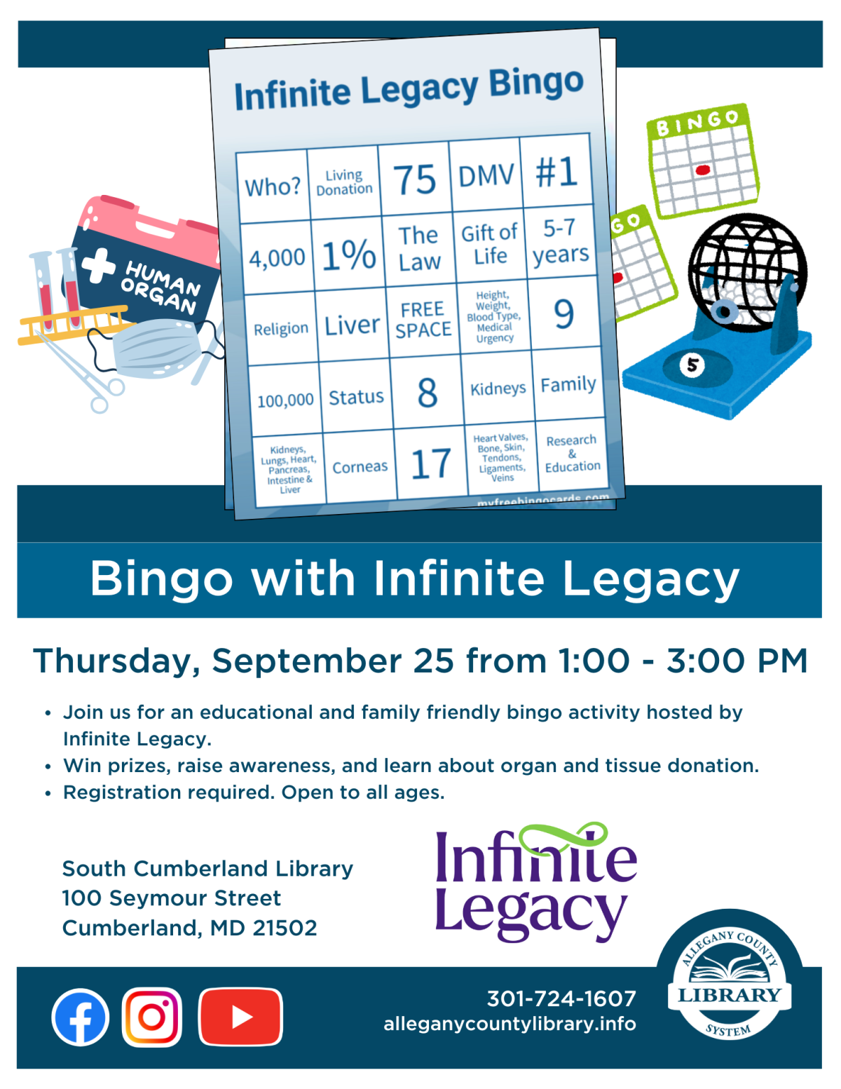 Flyer showing bingo card