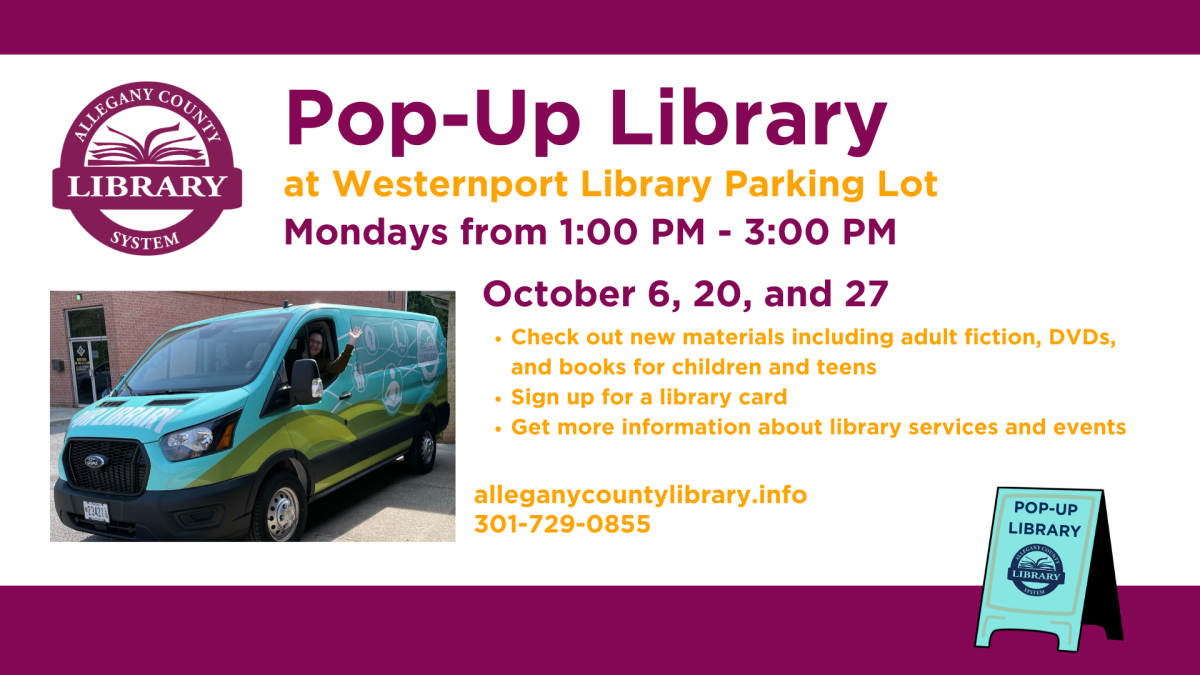 Pop- Up Library Flyer Featuring the Library Programming and Events Van