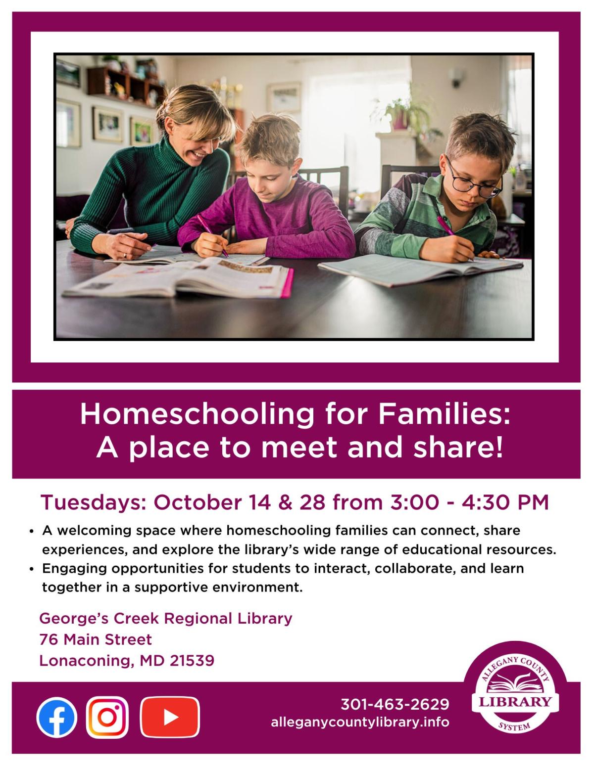 Graphic of Homeschool Event to be held 10282025.