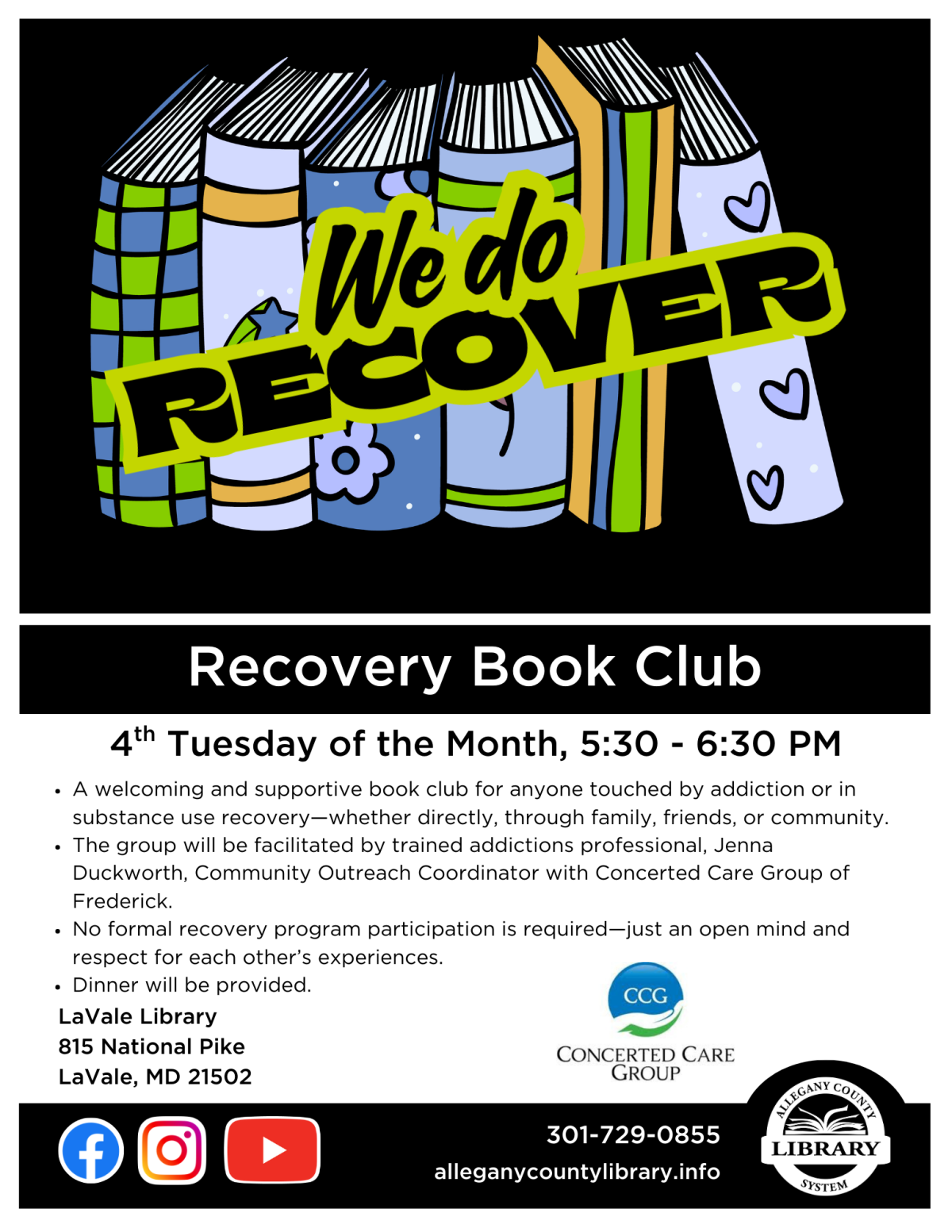 Recovery Book Club at LaVale Library with Concerted Care Group