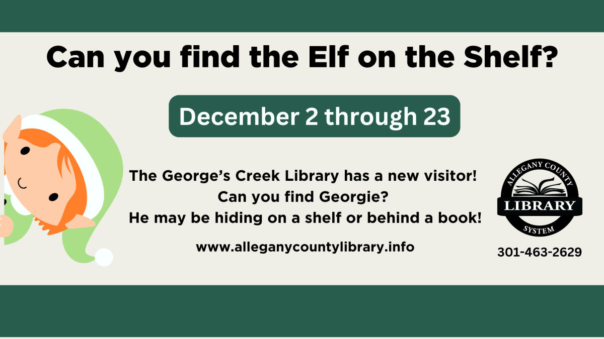 Graphic for Elf on the Shelf at George's Creek Library, 12022025.