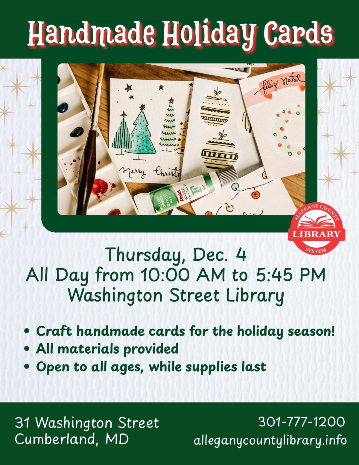 Handmade Holiday Cards flyer