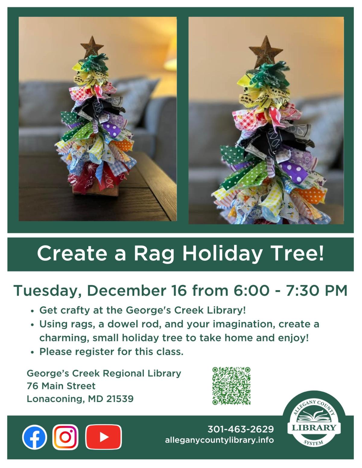 Create a rag Holiday Tree flyer