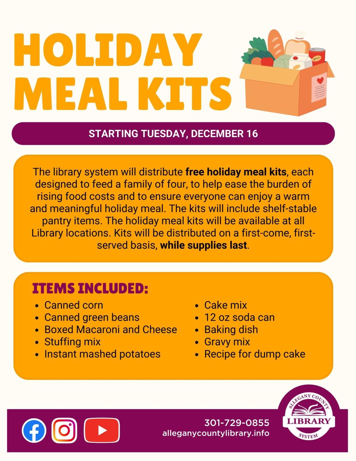 Holiday meal kit flyer