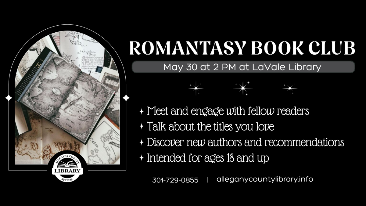 Romantasy Book Club. May 30 at 2 PM at LaVale Library. 